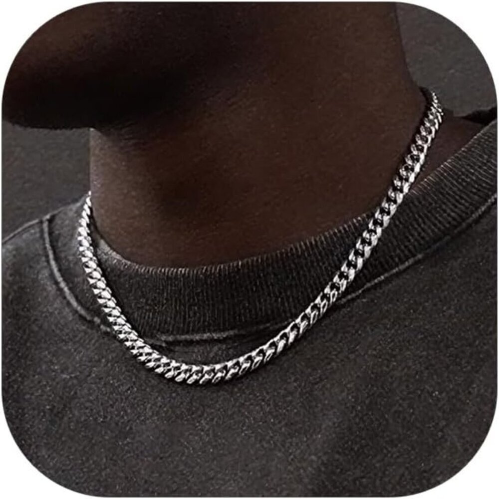 Miami Cuban Link Chain Necklace for Men Stainless Steel or Gold Plated Hip Hop